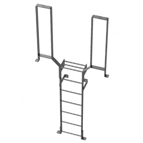 Manhole Access Ladder with Guardrail
